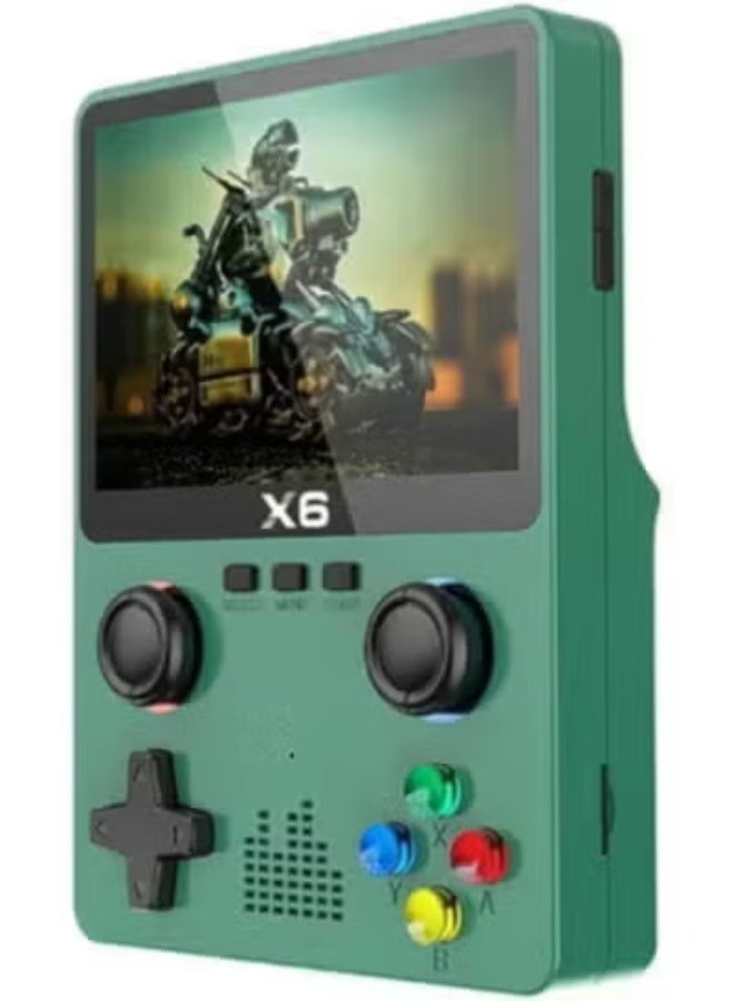 Compare X6 Handheld Game Console – 3.5 Inch IPS HD Display, 64GB Storage, Rechargeable Portable Gaming Device, Compact Multimedia Entertainment Console for Home & Travel, Green at KSA Price