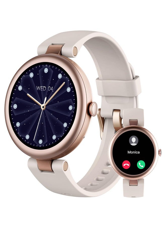 Compare SHANG WING Smart Watch Women Small Round Answer Calls for Android iOS Fitness Watch Pedometer Wrist Heart Rate Monitor Saturometer Notifications WhatsApp Star White at KSA Price