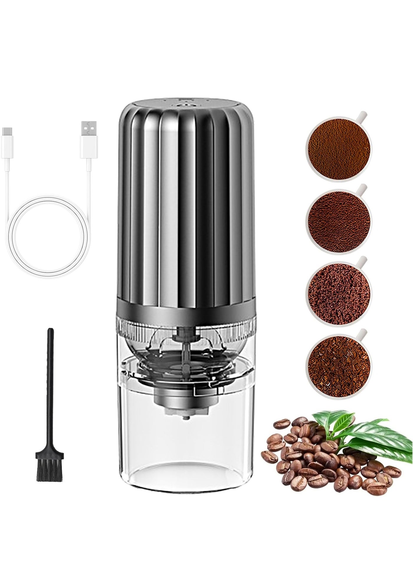 Compare Portable Electric Coffee Grinder,Adjustable Coarseness Grind,Lightweight, Wireless, Quick Clean,USB Rechargeable Travel Coffee Maker at KSA Price