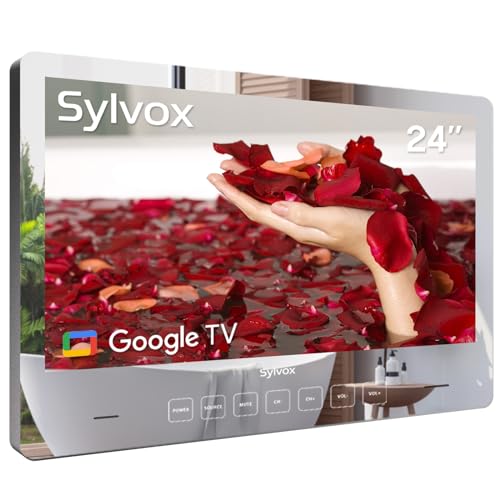 Compare SYLVOX 24 Smart TV Bathroom Magic Mirror Waterproof LED TV 1080P 500NITS High Brightness Dual Front Speakers Wall mounting Suitable for Bathrooms,Hotels,Saunas at KSA Price