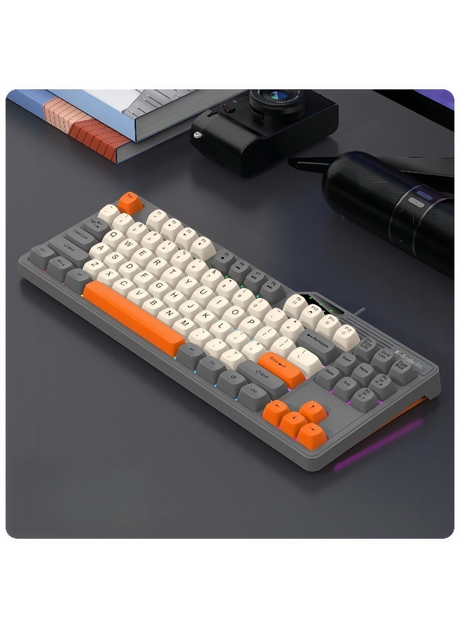 Compare KSnake K870 Wired Keyboard, 87 Keys, Rainbow Backlight, Tricolor Block Keycaps for Gaming PC Laptop at KSA Price