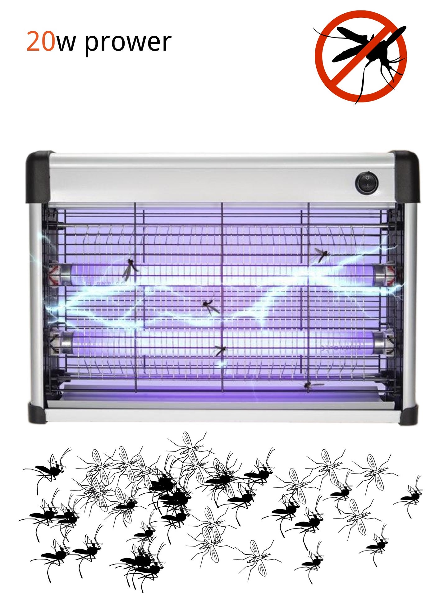 20W Electric Bug Zapper, Mosquito Swatter, Insect…