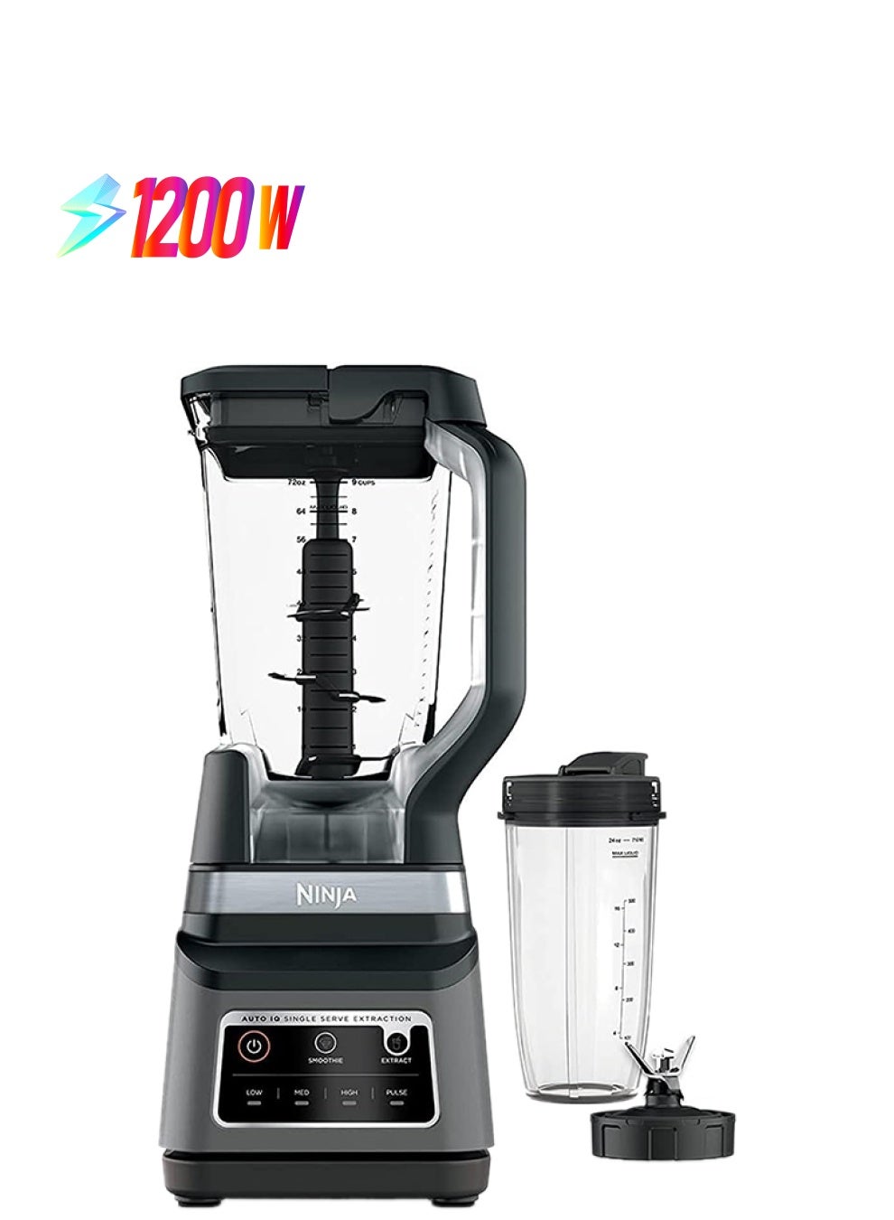 Compare 2In1 Blender With 3 Automatic Programs; Blend, Max Blend, Crush, And 4 Manual SettIngs, 2.1L Jug & 700ml Cup,Dishwasher Safe Parts, AutoiQ 2.1 L 1200 W BN750ME Black at KSA Price
