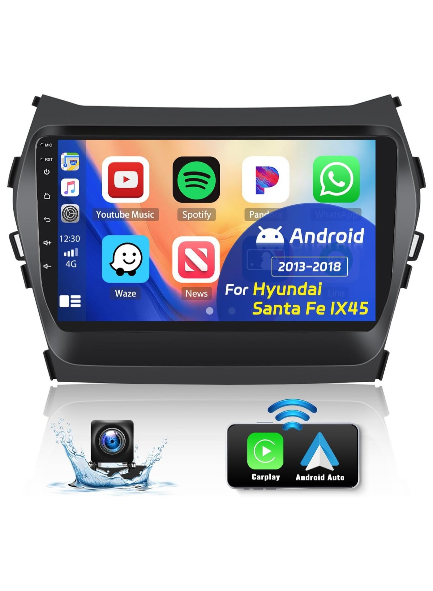 Compare Car Stereo For Hyundai Santa Fe IX45 20132018 Radio, Android 13 Head Unit With Carplay Android Auto,9 Touch Screen Car Radio With Bluetooth HiFi FMRDS GPS WiFi + AHD Backup Camera at KSA Price