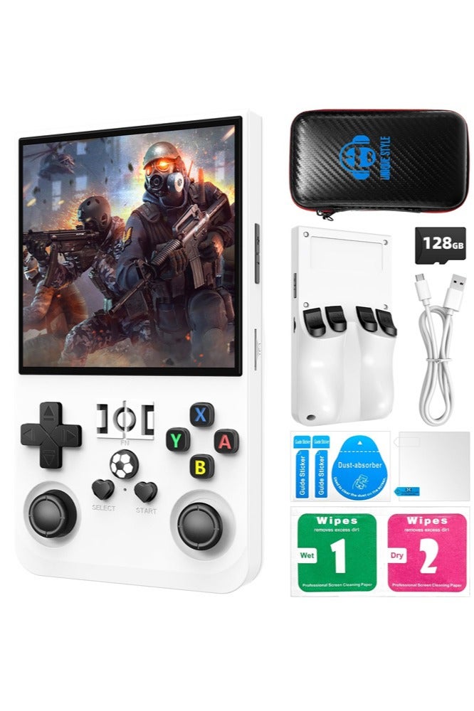 Compare R36MAX Retro Handheld Game Console,128GB Builtin 22,000+ Classic Games,Portable Open Source Linux System,4.0inch 4K HD IPS Screen & Video Player White 128G at KSA Price