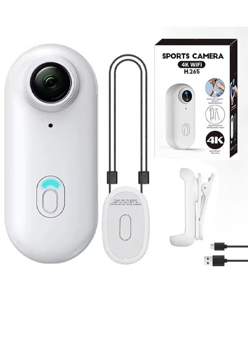 Compare 4K Ultra HD Wearable Mini Sports Camera – ThumbSized Magnetic Action Cam with 30m Waterproof, 360° Clip, 150Min Battery, WiFi, at KSA Price