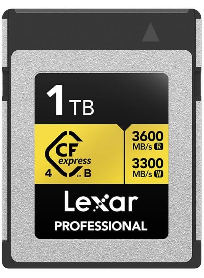 Compare Lexar Professional 1TB Gold CFexpress 4.0 Type B Card – HighSpeed Memory Card Up To 3300MBs Read And 3000MBs Write For 8K RAW Video And Professional Camera Recording 1 TB at KSA Price