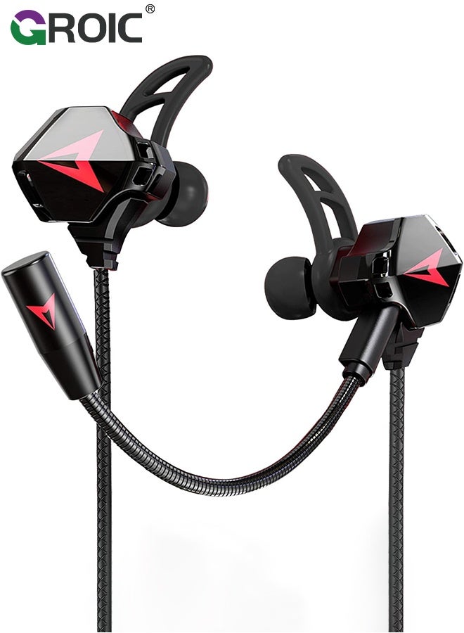 Compare Black 3.5mm Gaming Headphones with NoiseCancelling Mic, Stereo Gaming Earbuds PC Gaming Earphone with Microphone & Volume Control for PC Phone at KSA Price
