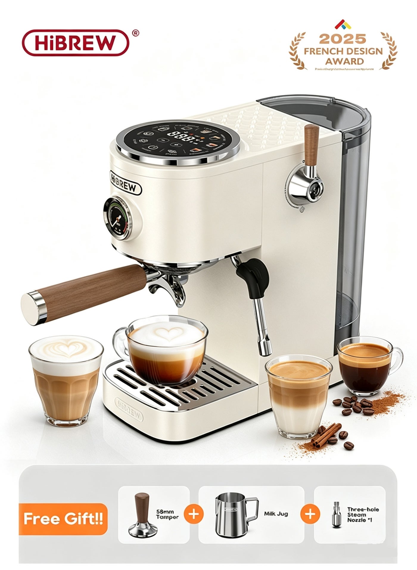 HiBREW Semi-automatic Espresso Coffee Machine 3…