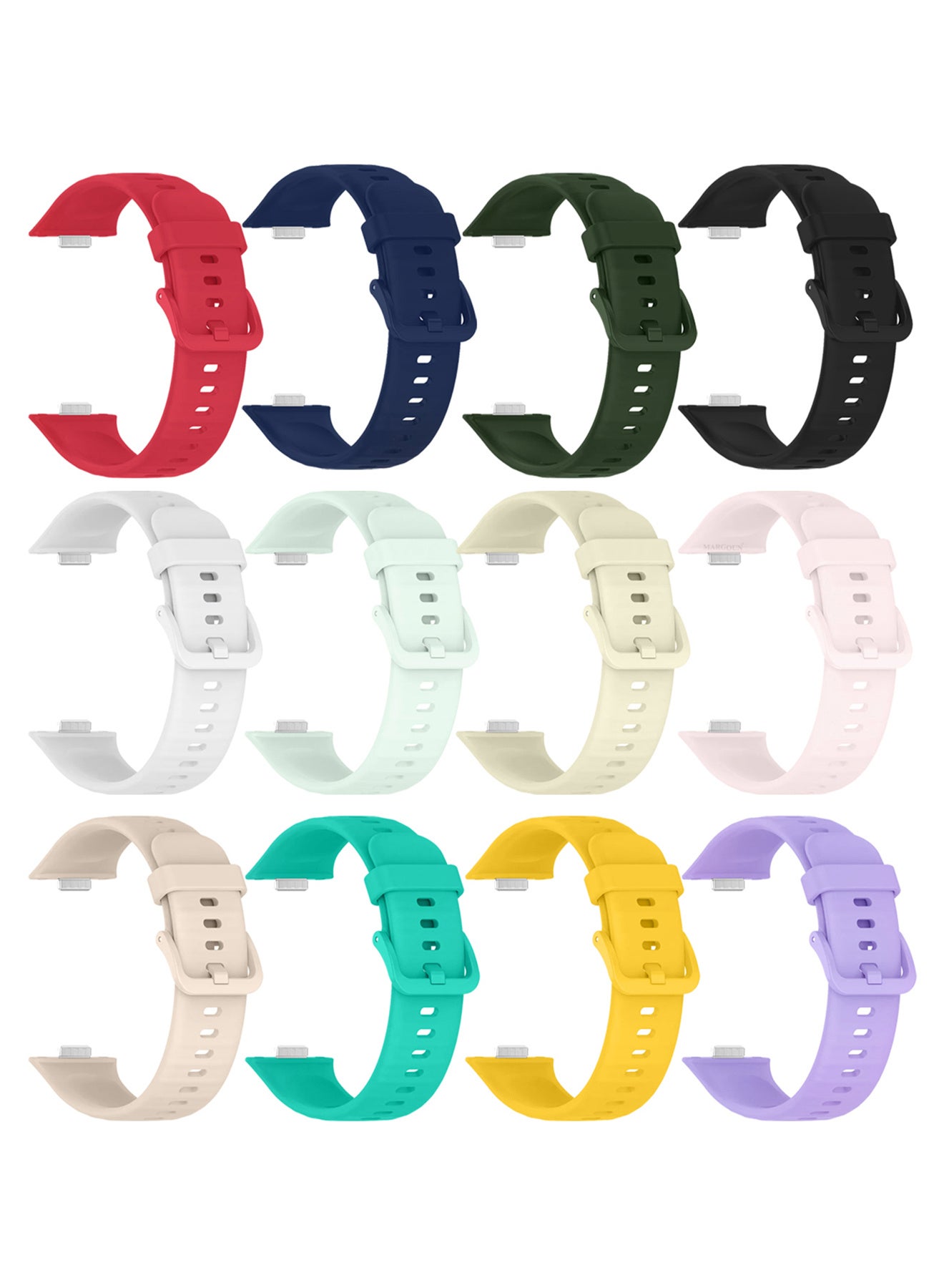 Compare 12Packs Wristband for Huawei Watch Fit 3Fit 4Fit 4 Pro Bands, Silicone Bracelet Quick Release Arm Band, Replacement Smartwatch Band Quick Release Sport Straps  12 Colours Multicolour12 at KSA Price