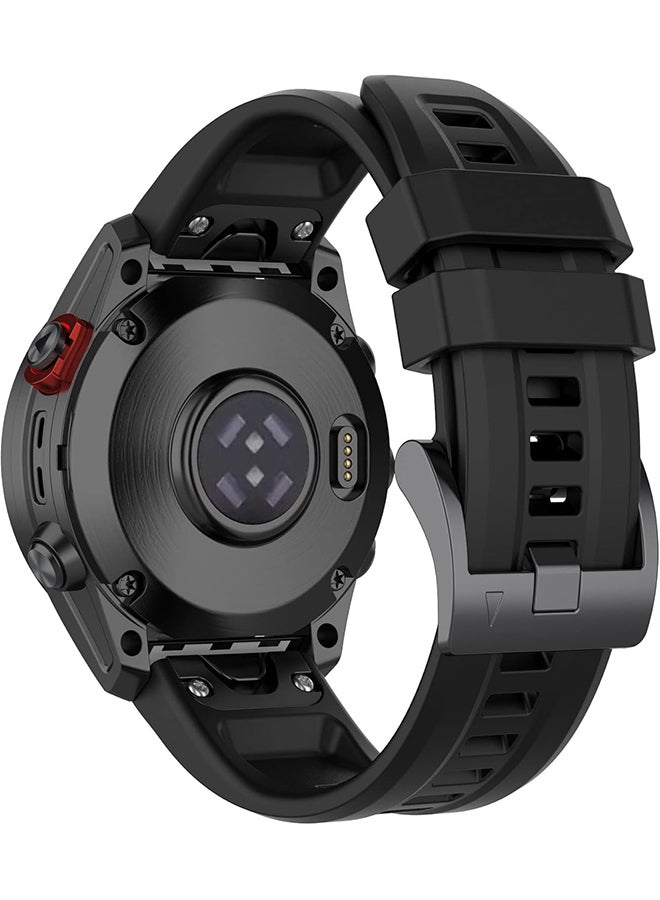 Compare 22mm Silicone Band For Garmin Fenix EFenix8 AMOLED 47mmFenix 77 Pro66 Pro55 Plus Watch Band, Soft Silicone Band Strap Wristband Black at KSA Price