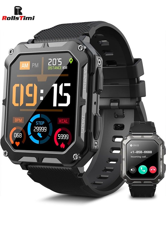 Compare Smart Watches for Men AnswerDial Calls, 1.83 HD Outdoor Tactical Rugged Smartwatch, Fitness Tracker Watch with Heart Rate Sleep Monitor for iOS Android Phone at KSA Price