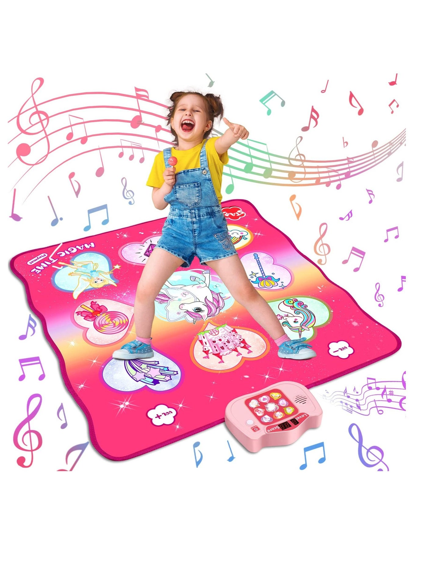 Compare Unicorn Dance Mat Toys, Dance Musical Play Mat with 5 Game Modes& 8 Builtin Songs, Play Mat with LED Lights, Adjustable Volume, Suitable for 3 6+ Year Old Girl Kid at KSA Price