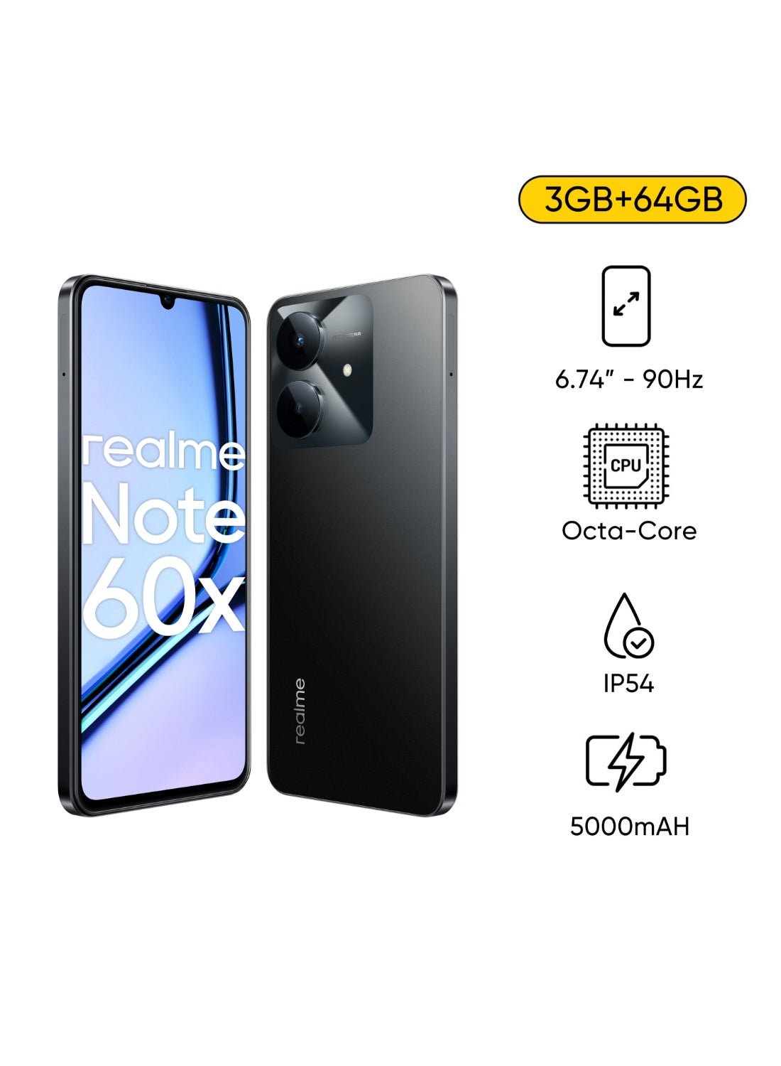 Note 60x 4G Dual SIM Marble Black 3GB…
