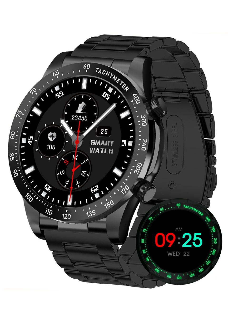 Compare Mens Smartwatch 1.43 Amoled HD Full Touch Screen Fitness Tracker Heart Rate Sleep Monitor Business Sports Smart Watch for Men at KSA Price