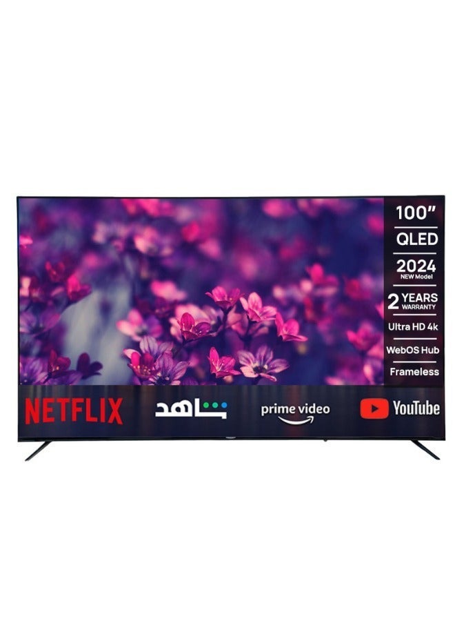 Compare GeneralGold 100 Smart TV QLED 4K UHD | WebOS | Frameless Design | Netflix | YouTube | Prime Video at KSA Price