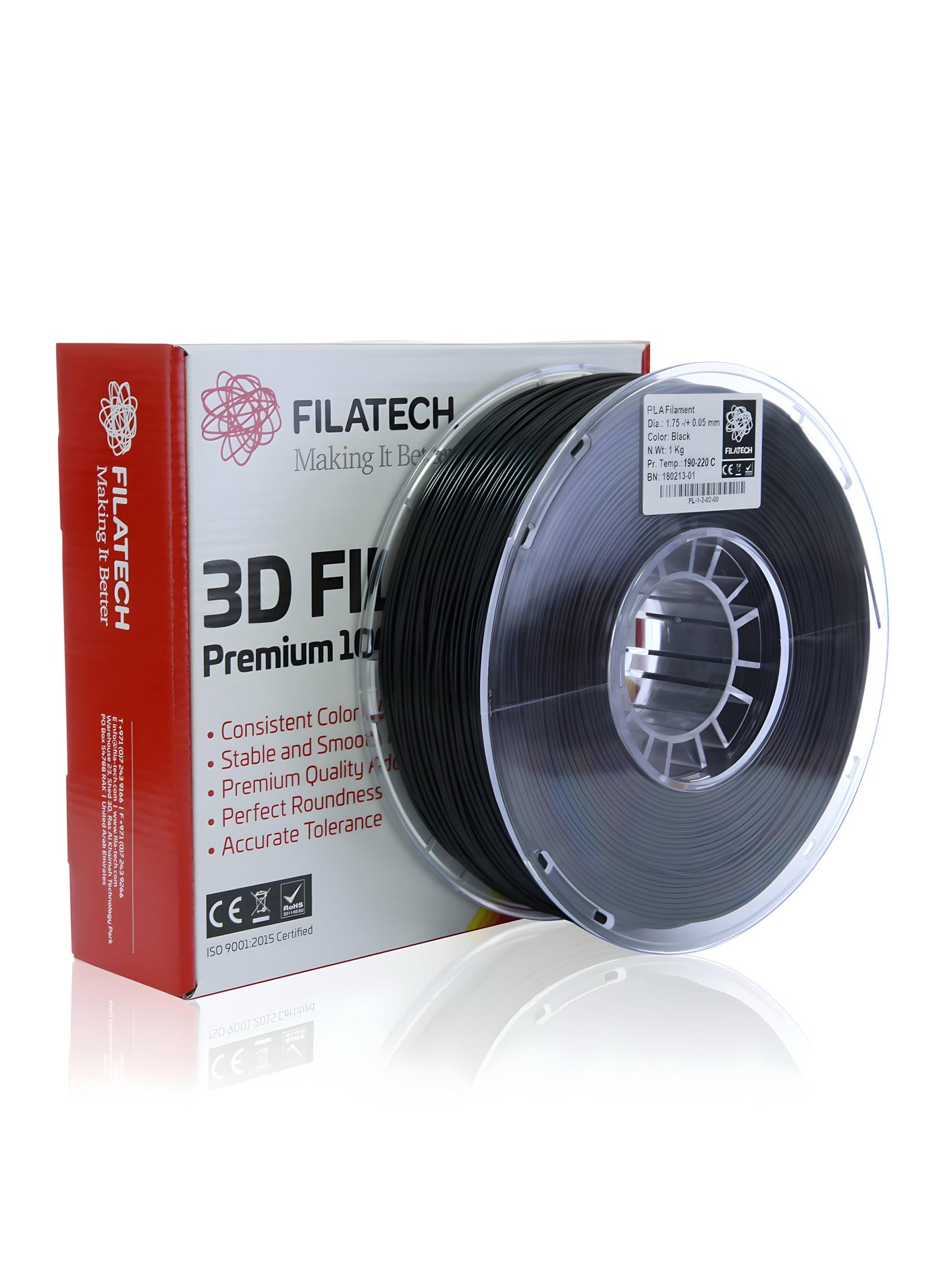 Compare Premium PLA 3D Printing Filament – Black | Made in UAE | NonToxic, Easy Extrusion, Ideal for Fine Details at KSA Price