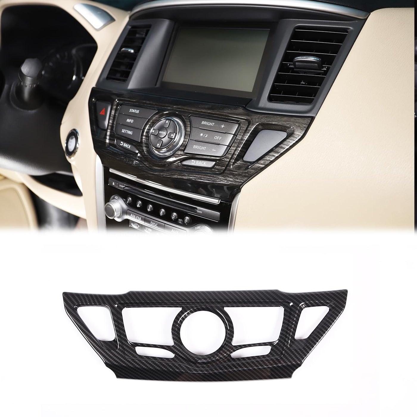 Compare Heutamo Car Navigation Screen Frame Trim Cover Compatible with Nissan Pathfinder 2013 2014 2015 2016 2017 2018 2019 2020Navigation GPS Screen Button Cover Accessories Carbon Fiber Pattern at KSA Price
