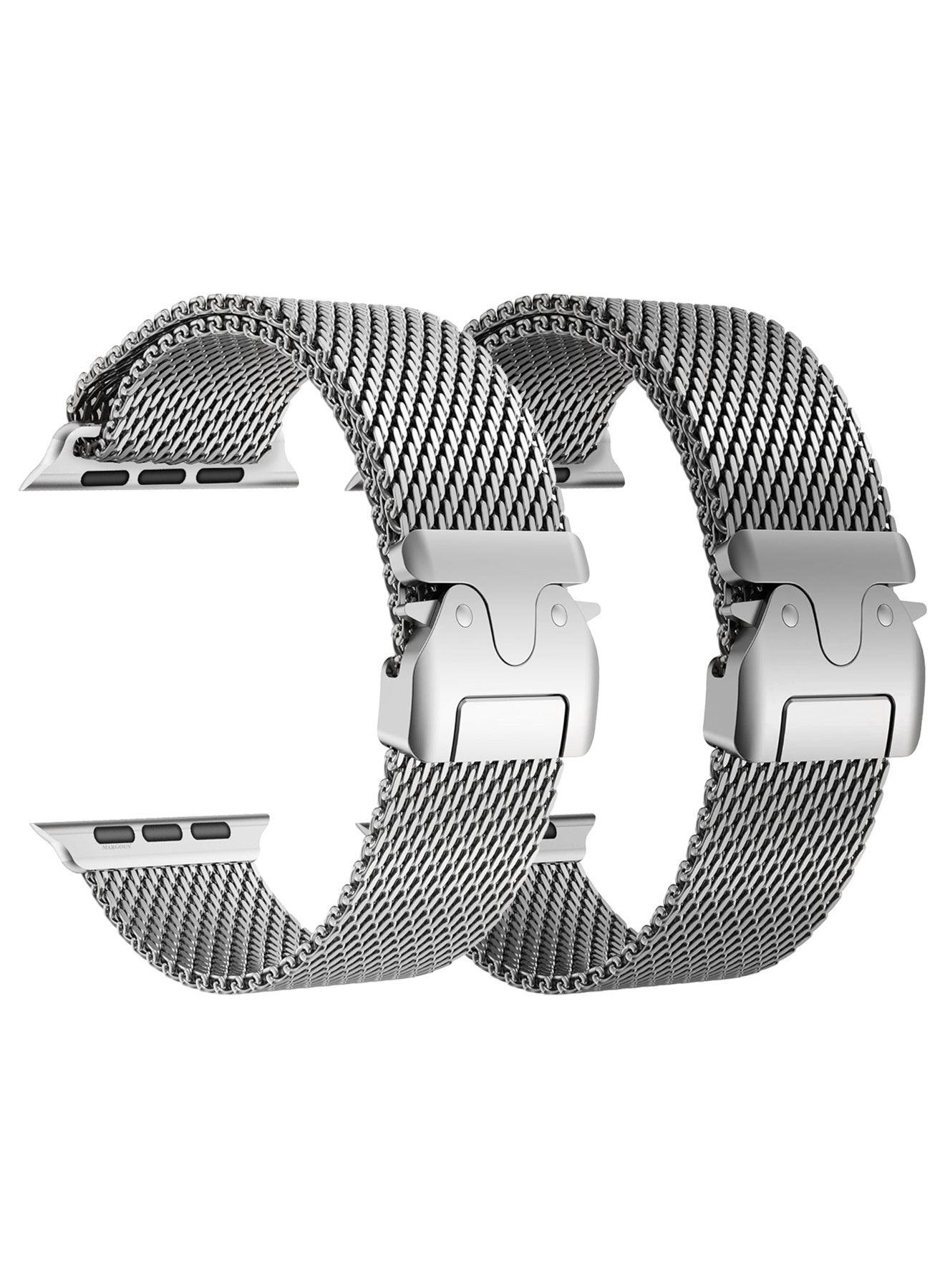Compare 2Packs Milanese Loop for Apple Watch Band Ultra 2 Band Ultra 49mm 46mm 45mm 44mm, ParachuteStyle Buckle Stainless Steel Mesh Metal Band for iWatch Series 101 SE Multicolour2 at KSA Price