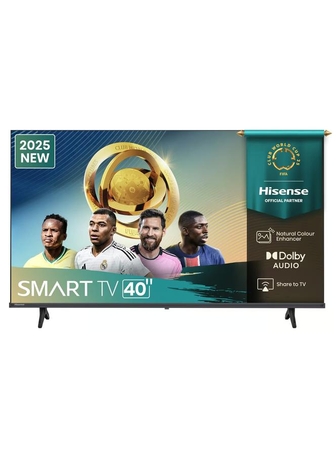 Compare Hisense 40 Inch Full HD Smart TV – VIDAA OS, Natural Color Enhancer, Game Mode, Dolby Audio, Screen Mirroring, Noise Reduction, HDMI ARC, WiFi, YouTube, Netflix  2025 40A4Q Black at KSA Price