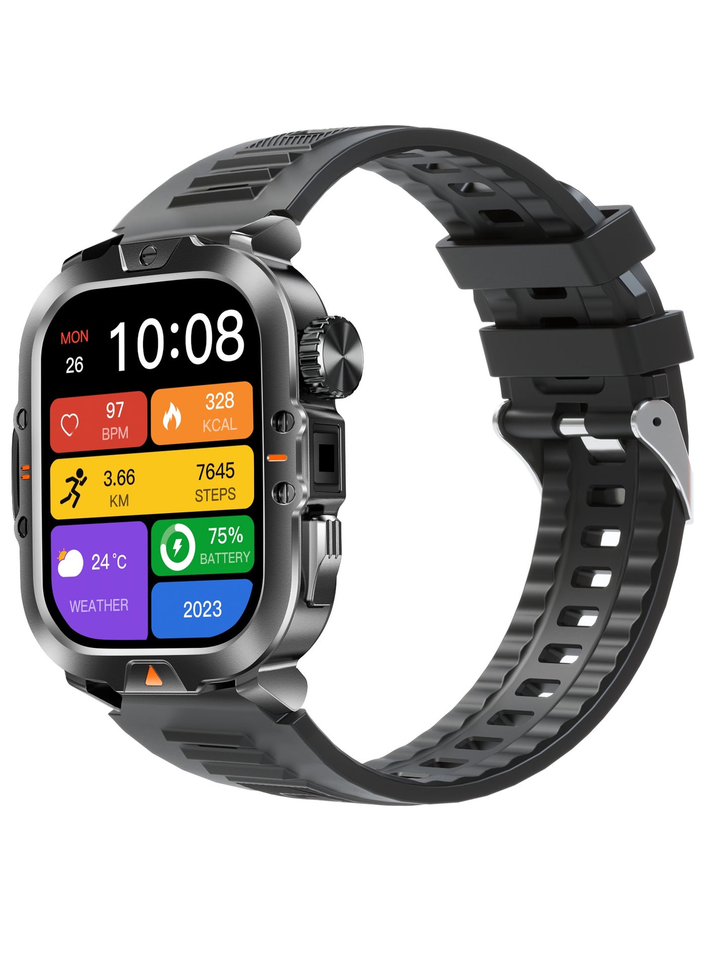 Compare V17 2.01 HD TFT Display Smartwatch IP68 Waterproof 30 Days Battery Life Compatible with Android & iOS Bluetooth Calling 100+ Sports Modes Health Suite Multiple Watch Faces Black at KSA Price