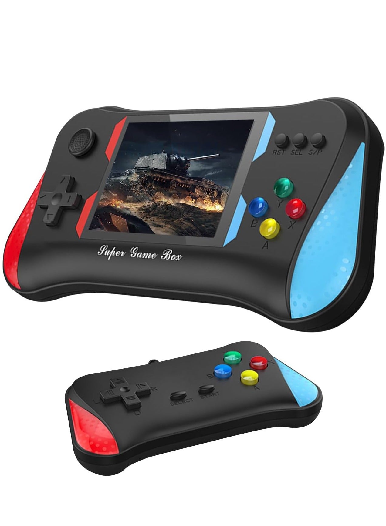 Compare X7M Portable Handheld Game Console, 2player 3.5Inch 500 Games Comes with Gamepad, Nostalgic Retro Arcade Game Boy Birthday Present Double Players at KSA Price