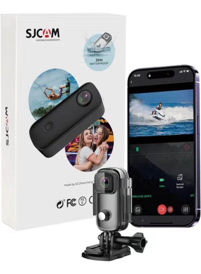Compare SJCAM C100+ Mini WiFi Action Camera 4K30fps Pocket Wearable Body Camera, Magnetic APP Control, Underwater 98FT Waterproof Helmet Camera with Mount Kits 32G SD Card, Weighs 1oz, 2.4 * 1 * 0.6 inch at KSA Price