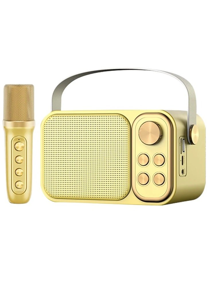 Compare Wireless Karaoke Speaker With Microphone YS103 Gold at KSA Price