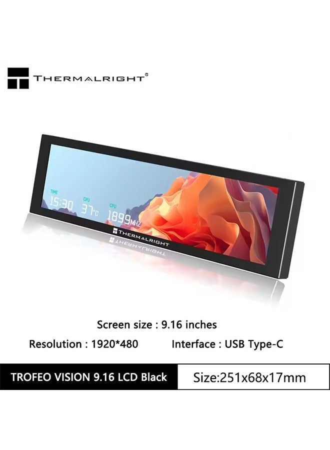 Compare Thermalright TROFEO VISION LCD IPS fullcolor LCD screen，9.16 inchesmagnetic1920*480 resolutionUSB TypeC port Display screen at KSA Price