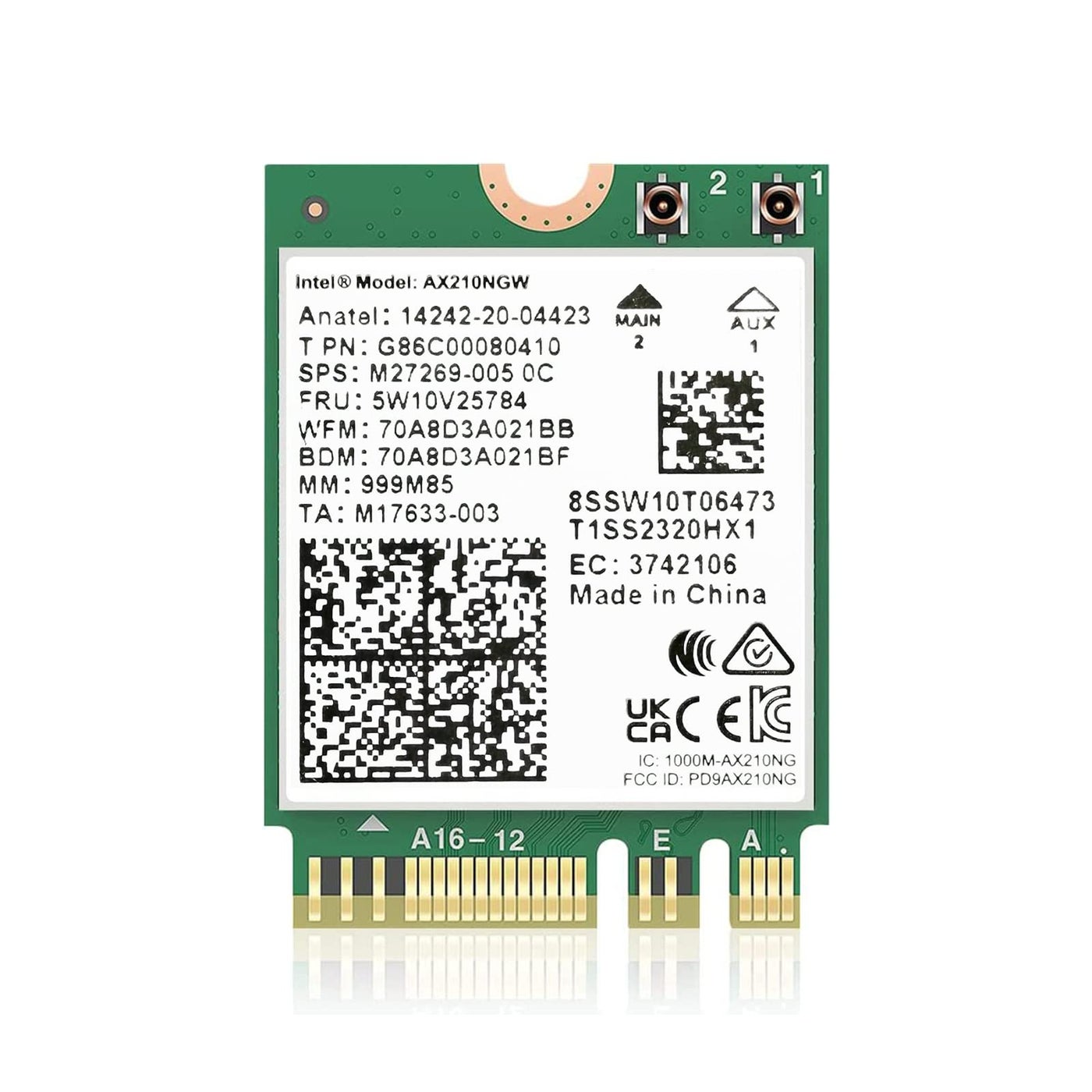Compare AX210NGW WiFi 6E Card M.2 5400Mbps TriBand Wireless Module for Laptop,11AX WiFi Adapter with Bluetooth 5.3,MUMIMO, UltraLow Latency, NGFF, Supports Windows 1110 64bit at KSA Price