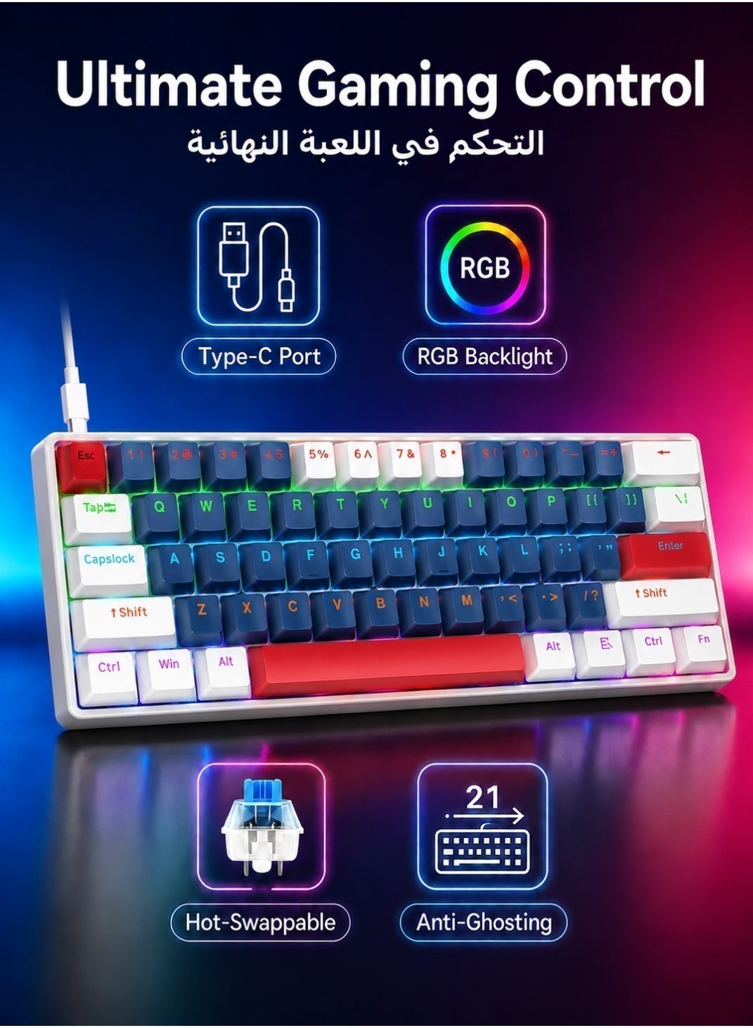Keyboard mechanical keyboard blue switch RGB keyboard…