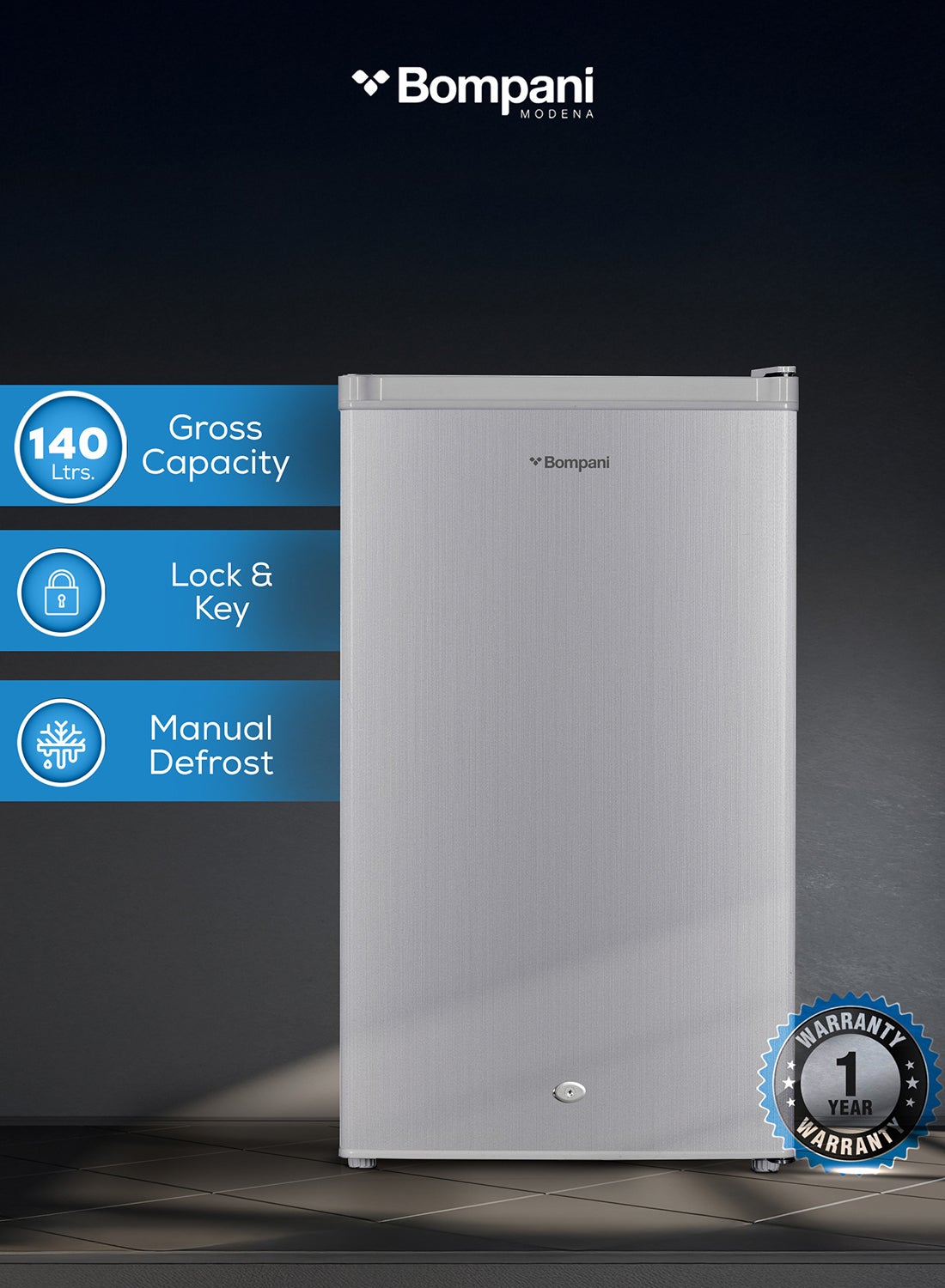 Compare 140L Gross  92L Net Capacity Single Door Refrigerator, Manual Defrost, R600a Refrigerant, Glass Shelves, Crisper Drawer, Interior Lamp, Recessed Handle, Energy Efficient 140 L BR146SLVR Silver at KSA Price