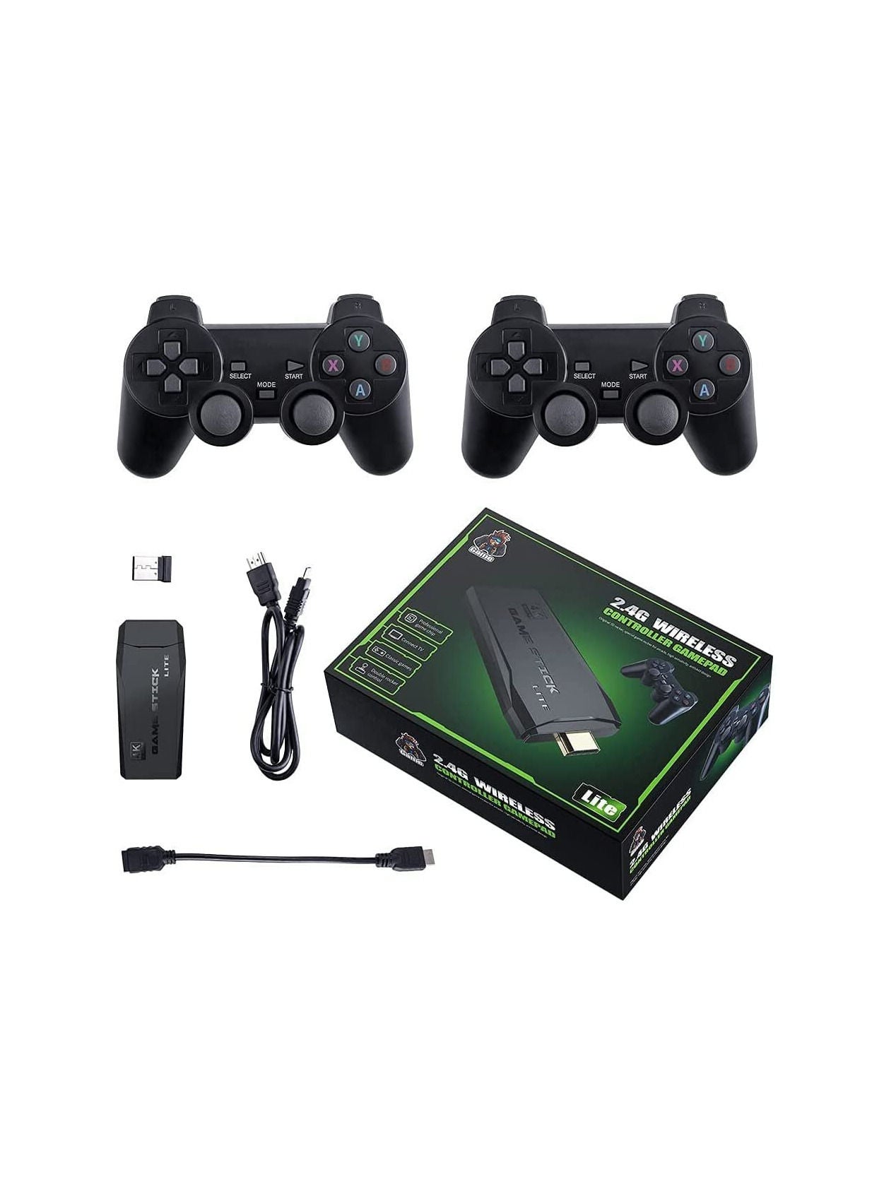 Compare Classic M8 Game Stick 4K Game Console with Two 2.4G Wireless Gamepads Dual Players HDMI Output Built in 3500 Classic Games Compatible with Android TVPCLaptopProjector. at KSA Price