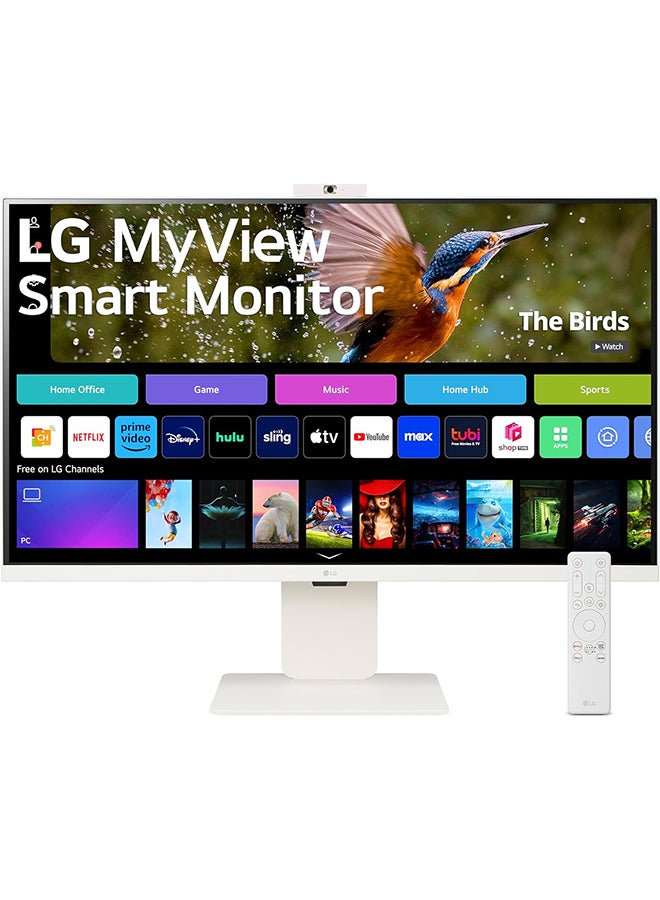 Compare 32 inch MyView 4K UHD, IPS Display, webOS Smart Monitor, ThinQ Home, USB TypeC 90W PD, Builtin FHD Webcam & Speaker, HDR 10, AirPlay 2, Screen Share, Bluetooth, 32SR85UW White at KSA Price
