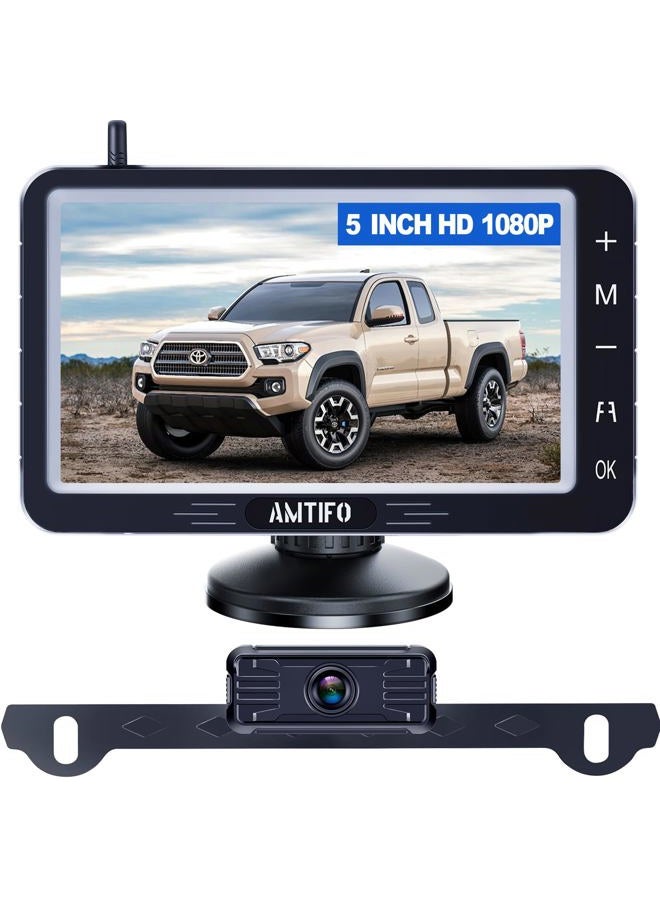 Wireless Backup Camera 5-inch for Truck: Easy to…
