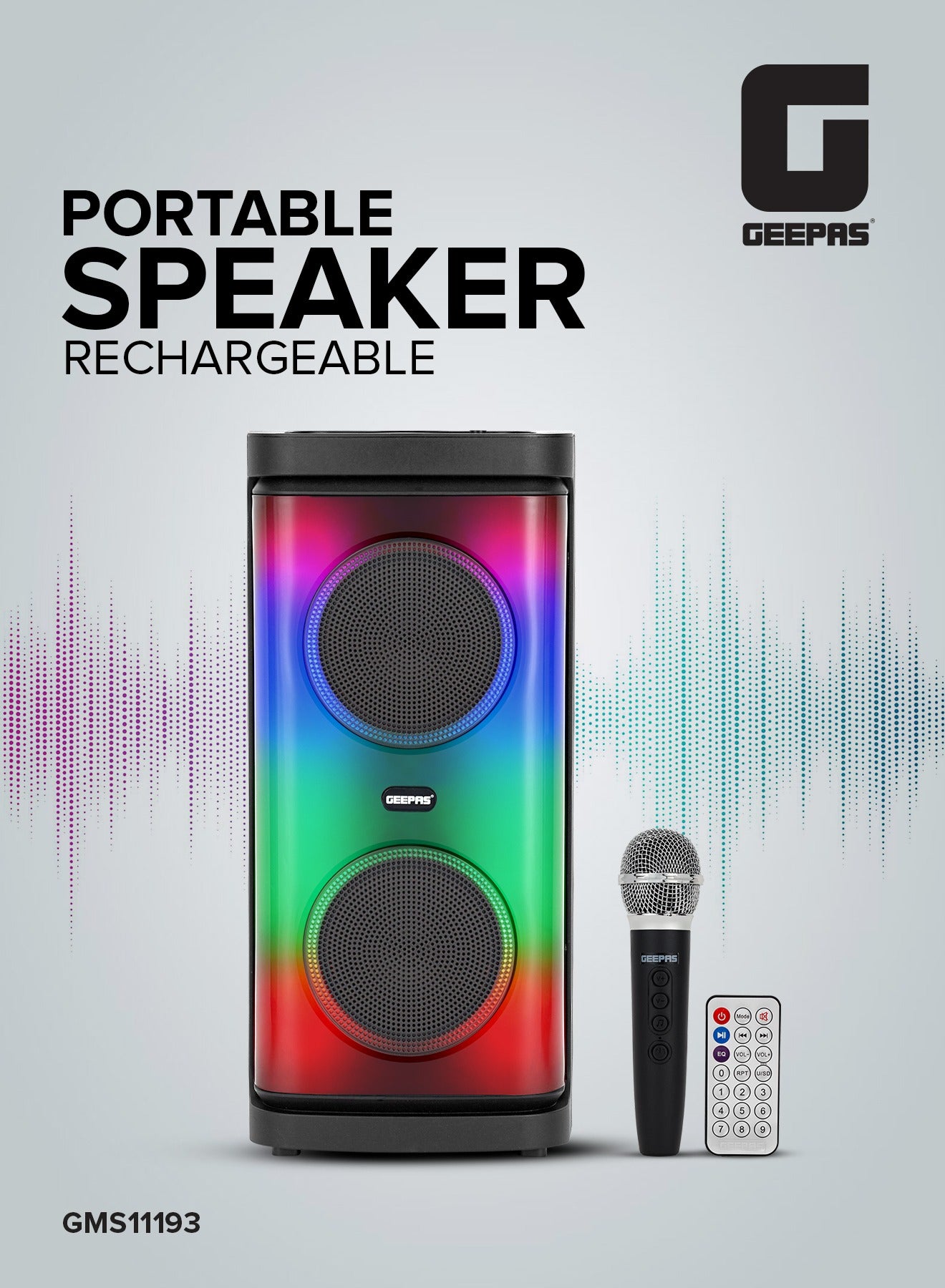 Rechargeable Portable Speaker| RGB Light, USB…