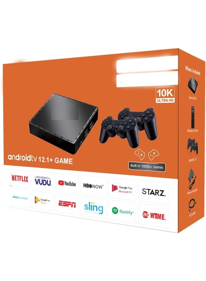 Compare Mini Retro Game Console 64GB, Android 12 Dual System TV Box with Wireless Gamepads at KSA Price