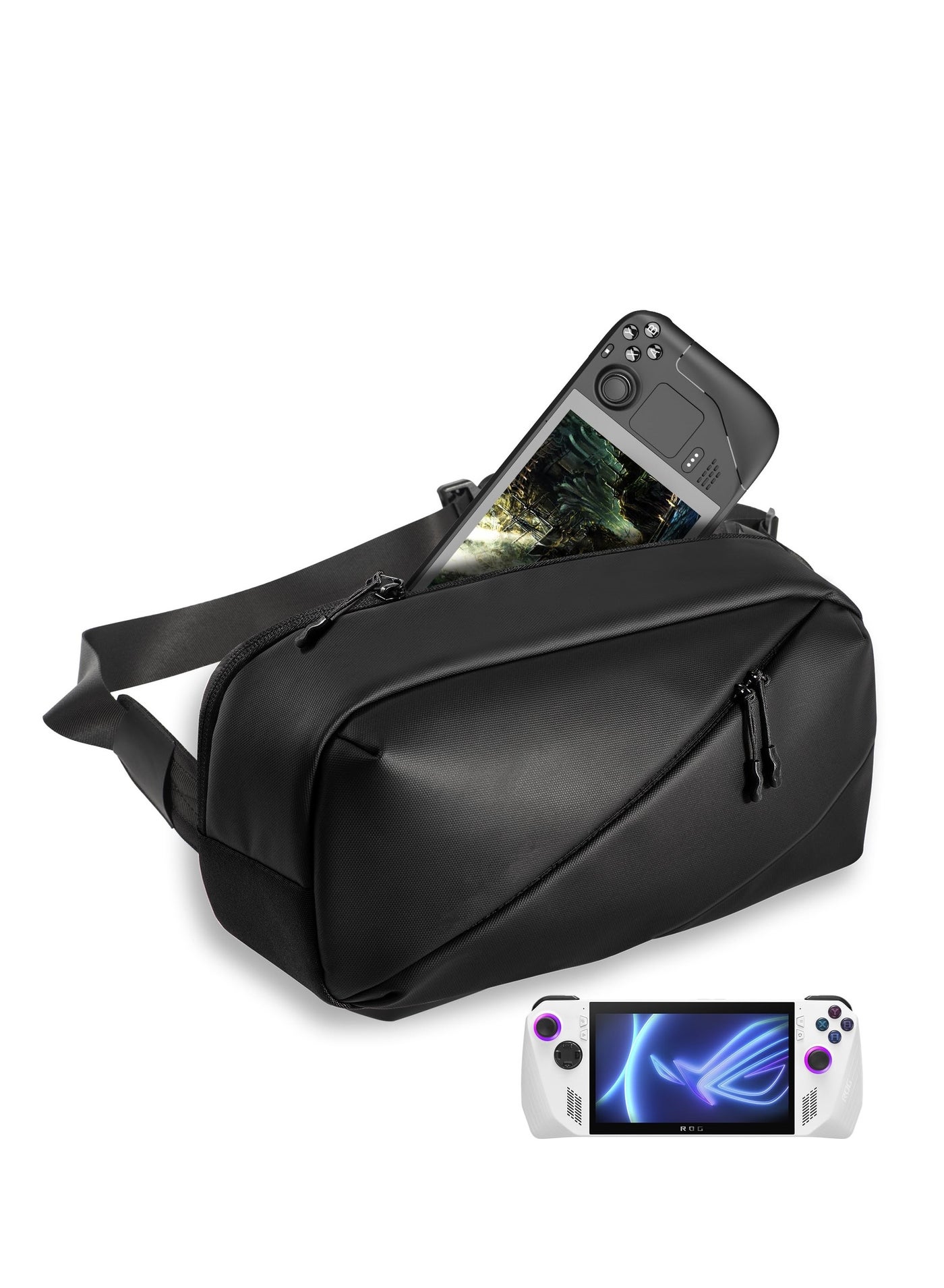 Compare Carrying Case for Steam Deck Console & Accessories, Storage Bag for ASUS ROG Ally, Protective Shoulder Bag Pouch with Pockets Fit Console, AC Adapter,Original Dock, Lightweight Bag for Travel at KSA Price