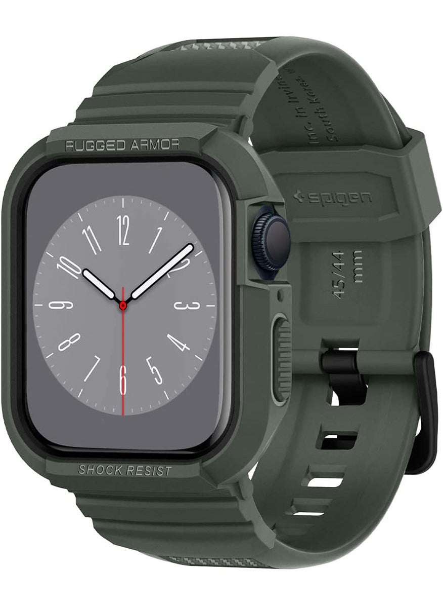 Compare Rugged Armor Pro Apple Watch Band with Case for Series 9  8 7 45mm and Series 6SE2SE54 44mm  Mil Green at KSA Price