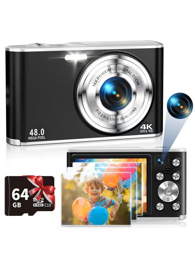 Digital Camera, FHD 4K Vlogging Camera with…