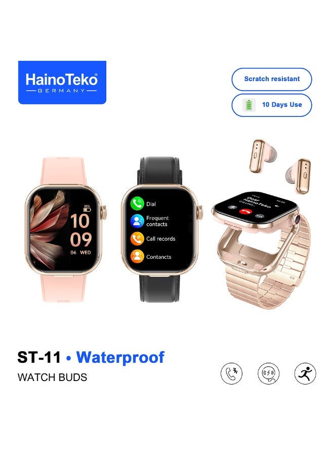HainoTeko ST-11 Watch Buds Waterproof Design Smartwatch…