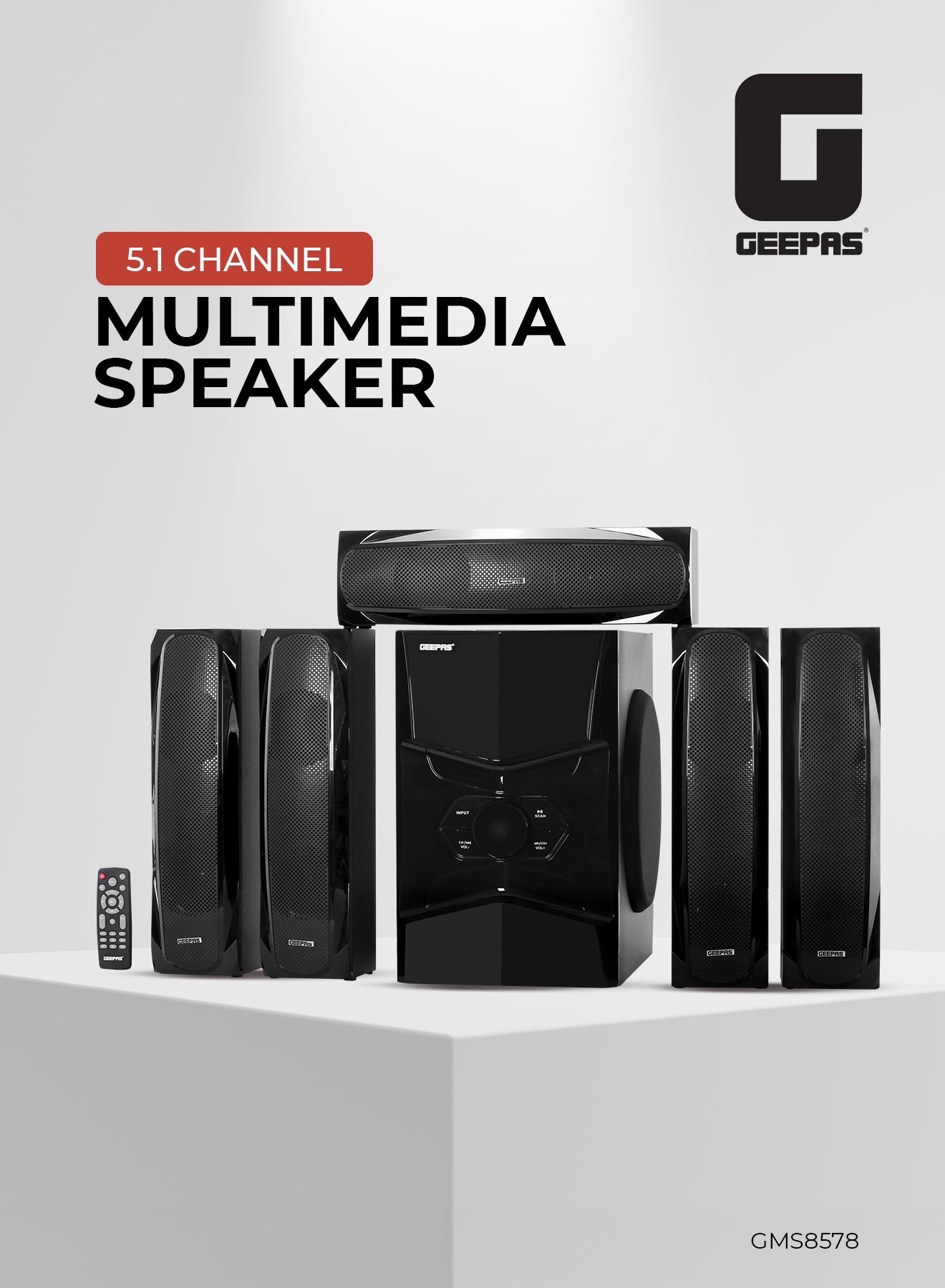 5.1 Channel Multimedia Speaker System With Remote…