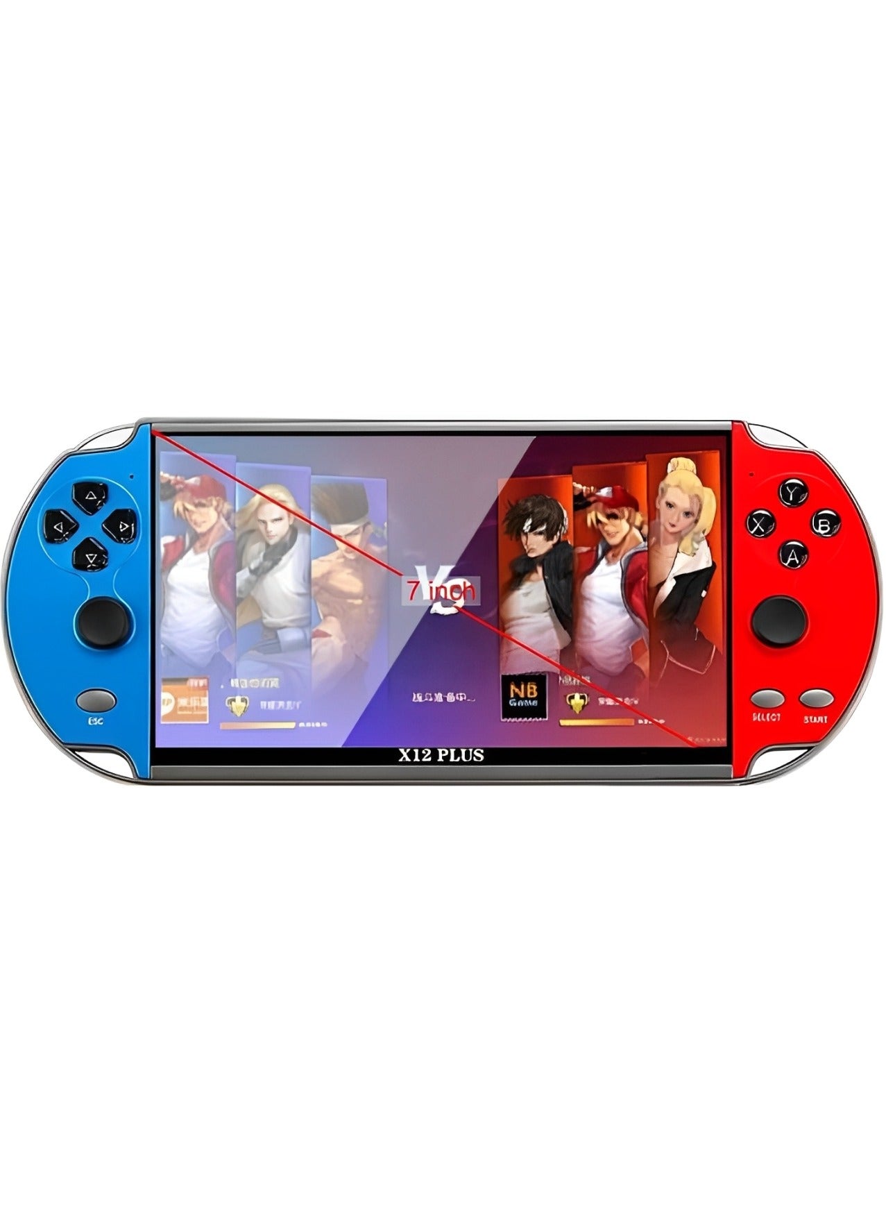 Compare X12 Plus 7Inch Handheld Retro Game Console – 16GB Portable Gaming Device with Dual Joysticks, AV Output, TF Card Support, Multimedia Player, and 3000 Builtin Classic Games at KSA Price