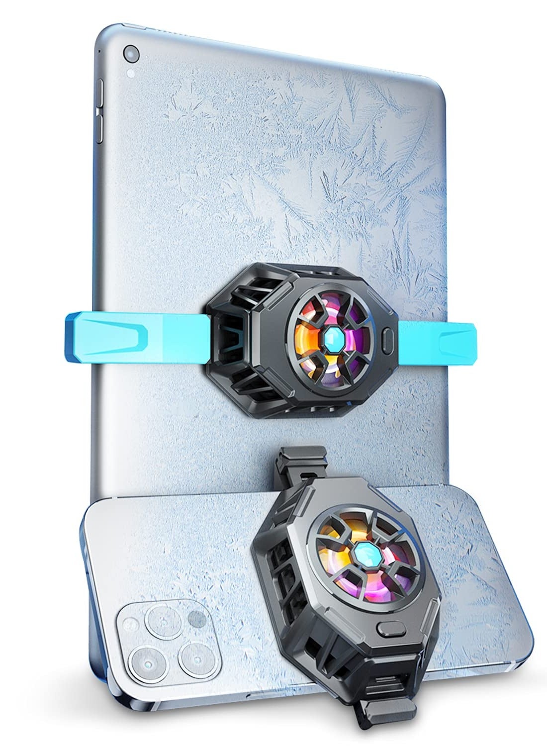 Compare Semiconductor Cooler with Colorful LED Lights and Back Clip, Ideal for Mobile Gaming, Live Streaming, Outdoor Vlogging, and Car Use, Compatible with iPad, Tablets, and Phones. at KSA Price