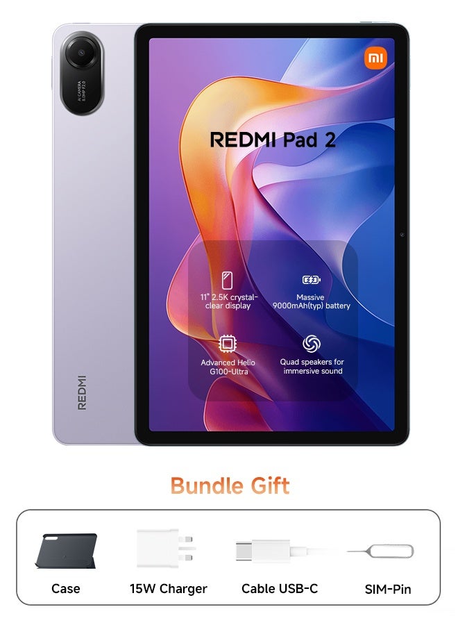 Compare REDMI Pad 2 11inch Tablet Lavender Purple 8GB 256GB WiFi with inbox Cover  Global version at KSA Price
