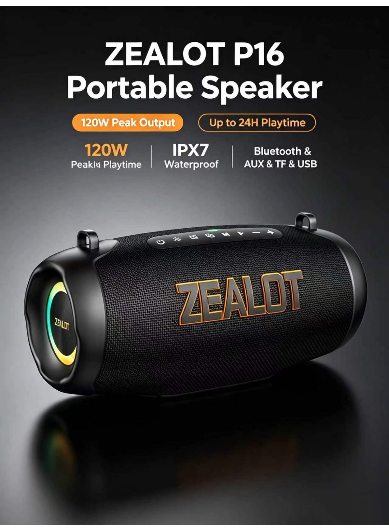 ZEALOT P16 120W Portable Bluetooth Speaker Wireless…