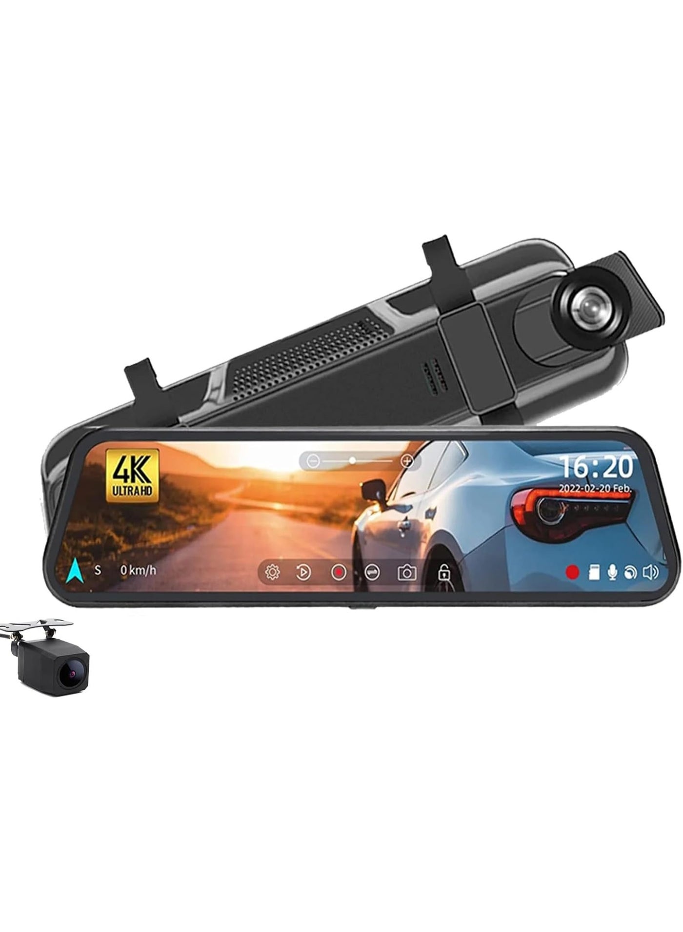 10-Inch 4K Mirror Dash Cam with 4K Front & 1080P Rear…