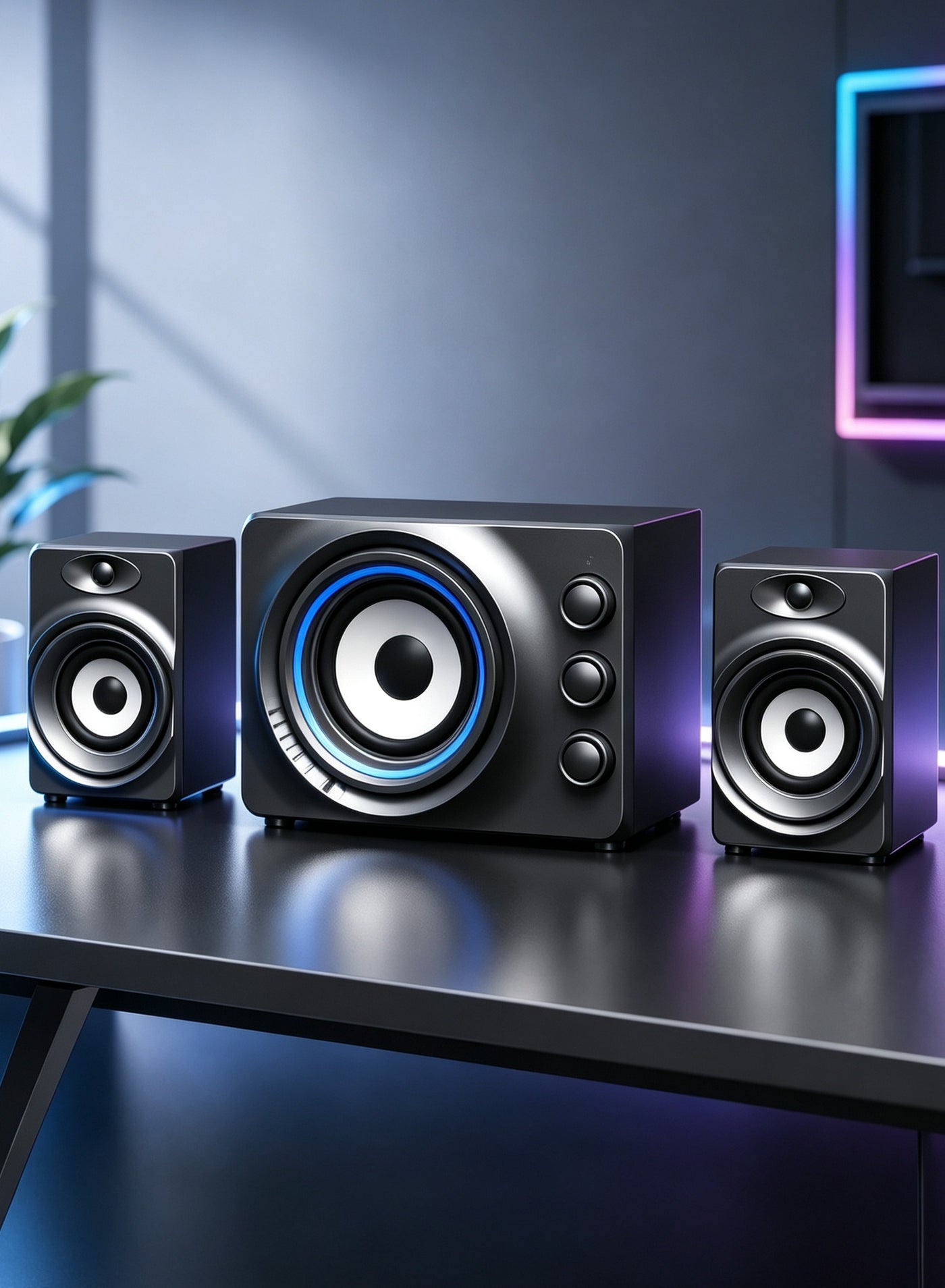 Compare Computer Speakers Combination Highdefinition Stereo Deep Bass Subwoofer Spraker Seven Color Light，Insert SD card, USB drive, Bluetooth, AUX（USB powered） at KSA Price