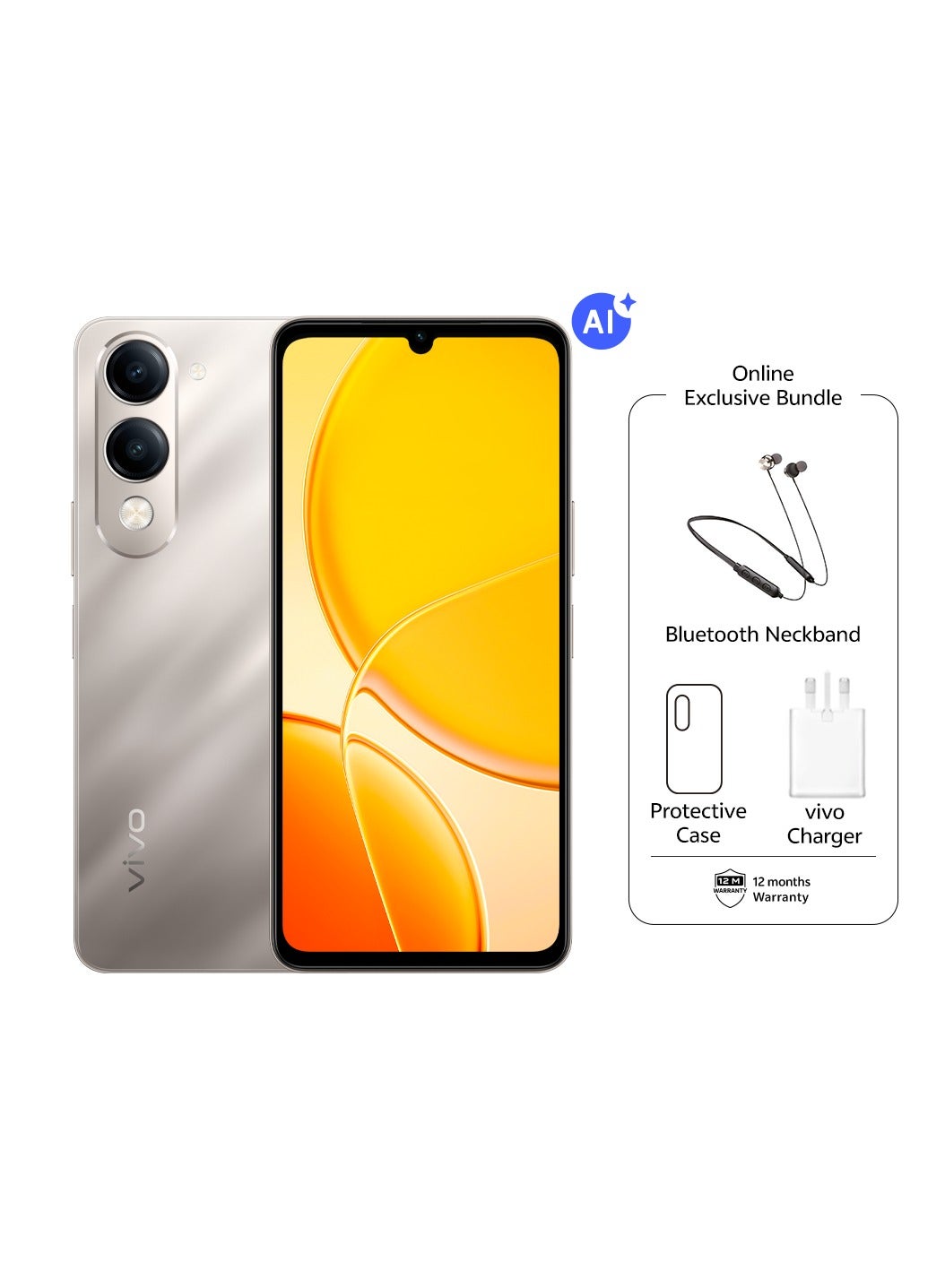Y04 AI 4G Dual SIM Titanium Gold 4GB…