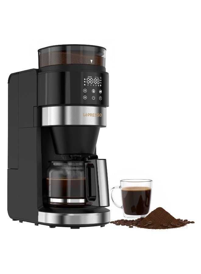 Compare Grindbrew Pro Coffee Brewer with Grinder for Coffee beans & Coffee Powder 1.35L  Coffee Machine 900W  Customizable Brew Strength  Keep Warm Function  Digital Control Panel  Black at KSA Price